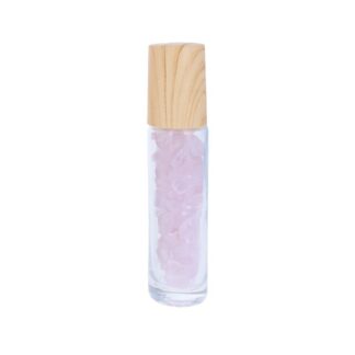 Roll-on verre (vide) - Pierres Quartz rose